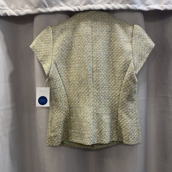 Classiques Entier cap sleeve button up tweed top - Picture 2 of 3